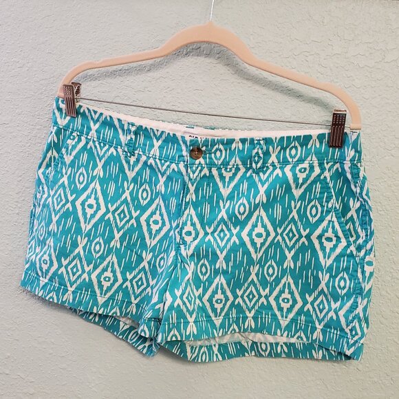 Old Navy Size 10 Ikat print Shorts - Turquoise & White - Picture 3 of 8